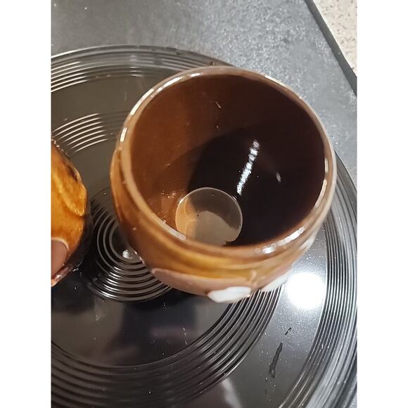 Vintage OMC Otagiri Japan Redware Pottery Owl Candle Brush Pencil Holder Cups - Picture 3 of 7